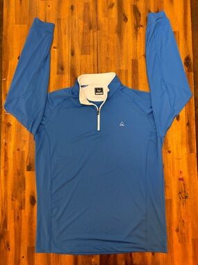 Deolax Blue Long-Sleeve Quarter-Zip Performance Shirt